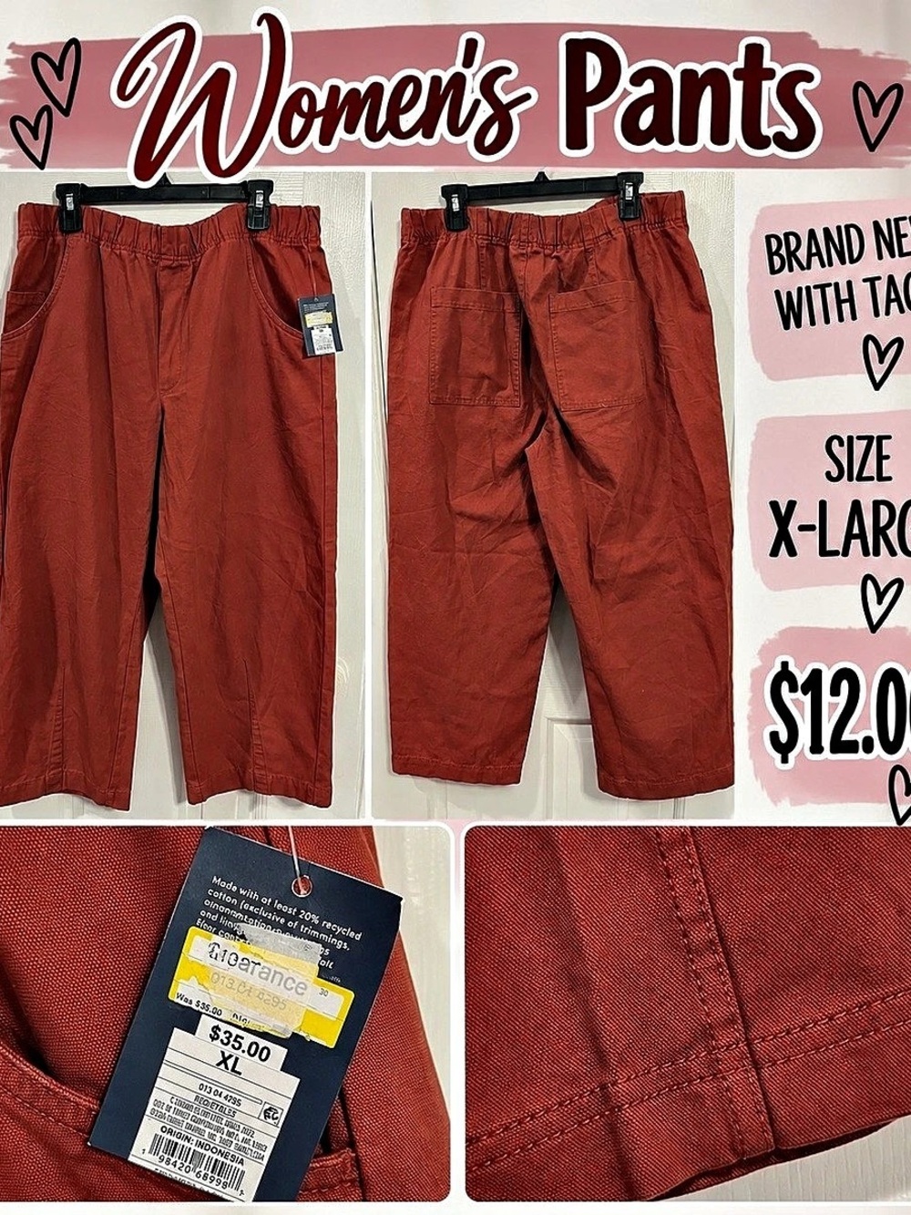 Universal Thread Women's Mid-Rise Barrel Leg Pull-On Pants Mid-Rise Barrel Leg